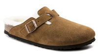 Birkenstock Boston Shearling Suede Clogs - Mink (Regular/Wide)