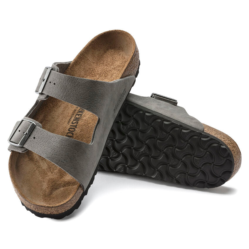 Birkenstock Arizona Nubuck Leather Sandals - Desert Buck Whale Gray (Regular/Wide)