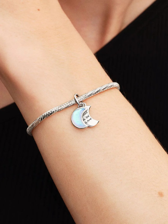 Crescent Moon Double Dangle Charm