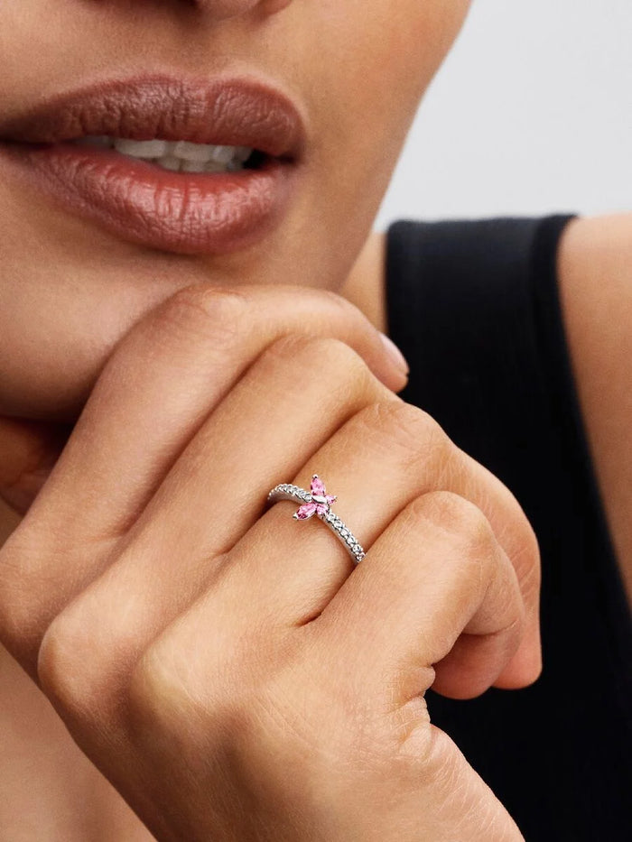 Sparkling Butterfly Ring