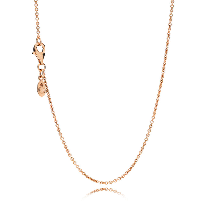 Sterling Silver Chain with 14k Rose Gold Plating, 90 cm/35.4 in