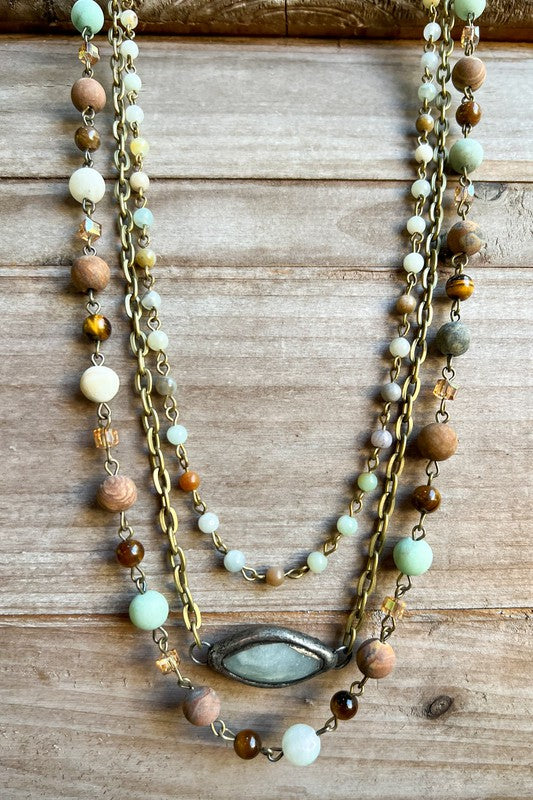 Amazonite Beaded Layered Necklace