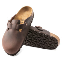 Birkenstock Boston Oiled Leather Clogs - Habana (Regular/Wide)