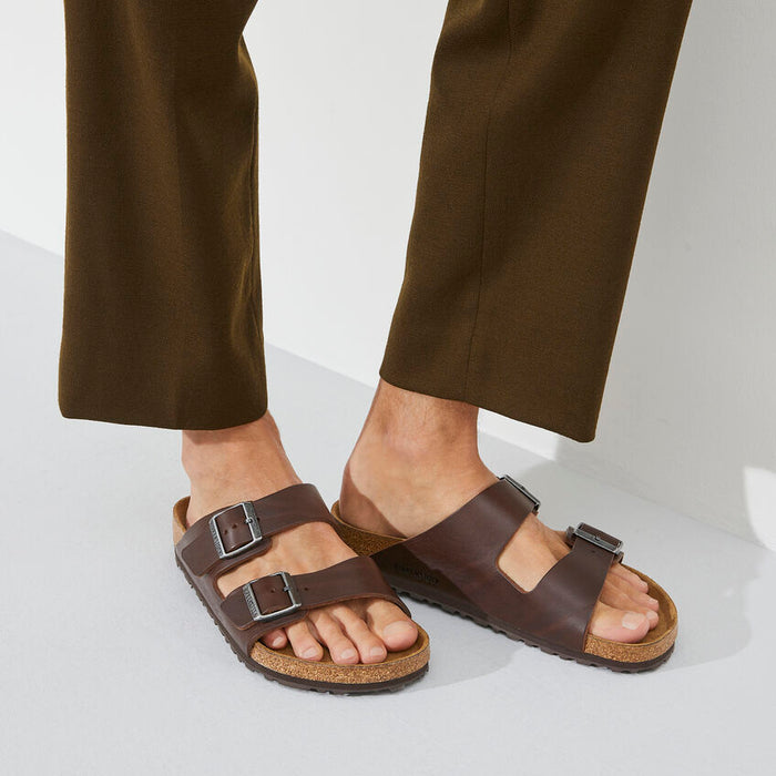 Birkenstock Arizona Grip Leather Sandals - Vintage Wood Roast (Regular/Wide)