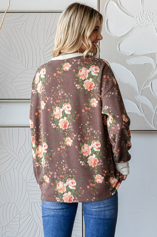 Floral pullover best sale