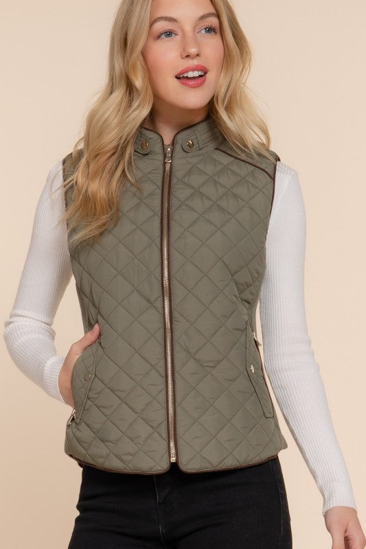 Hannah Quilted Zip-Up Vest