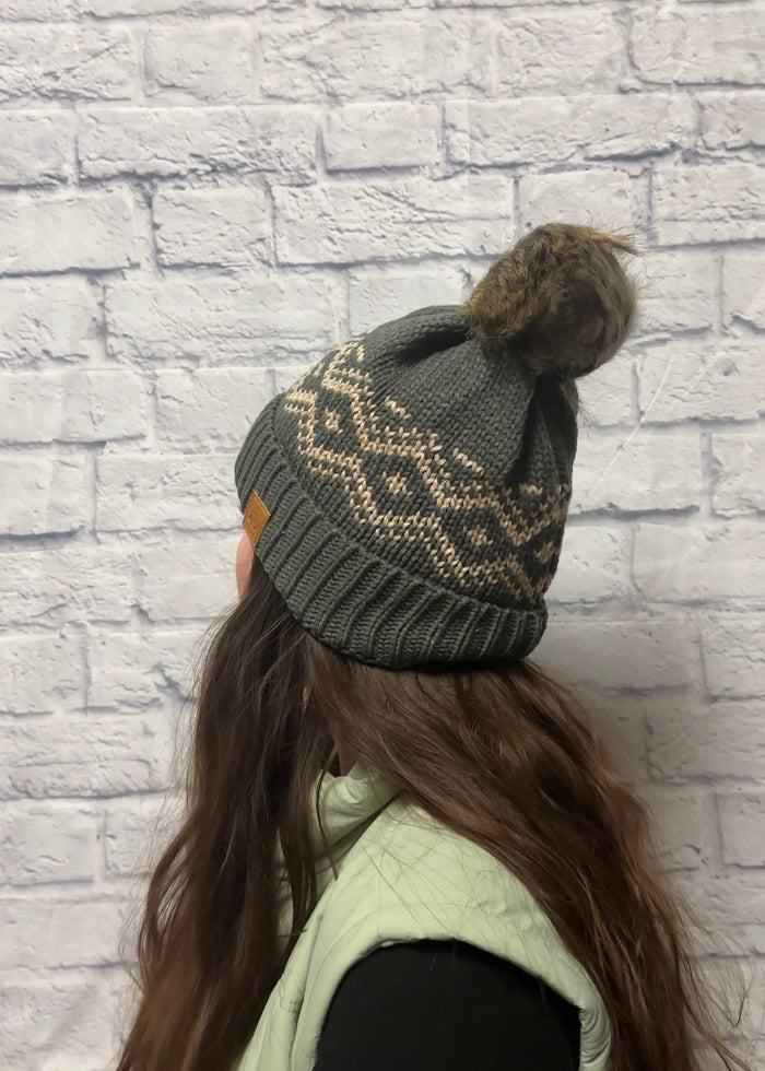 Lulu Speckled Pattern Pom Hat
