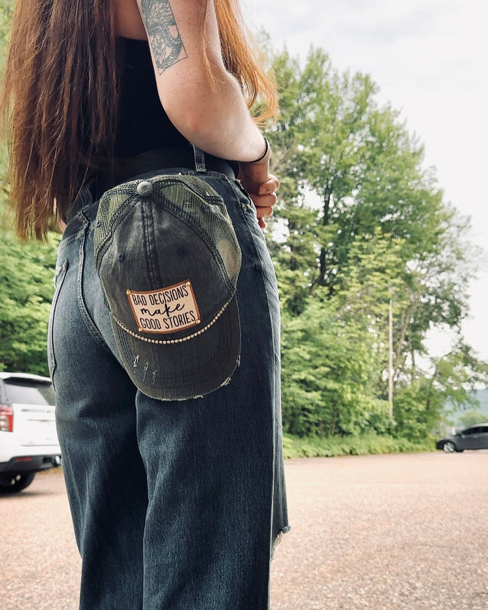 "Bad Decisions Make Good Stories" Trucker Cap