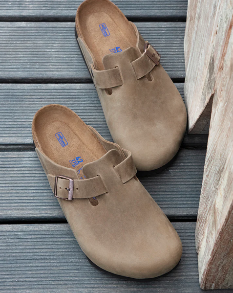 Birkenstock Boston Oiled Leather Soft Footbed Clogs - Tobacco