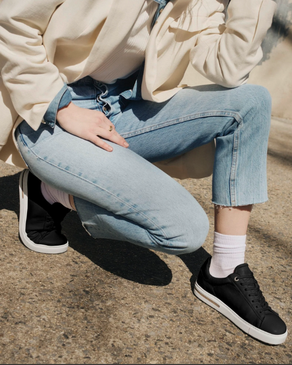 Birkenstock Bend Low Leather Sneakers - Black (Regular/Wide)