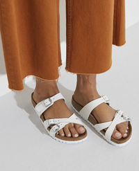 Birkenstock Franca Leather Sandals - White (Regular/Wide)