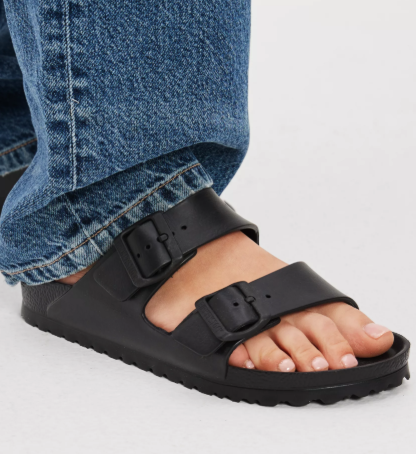 Eva Birkenstock Leather Slippers Arizona Essentials EVA Black