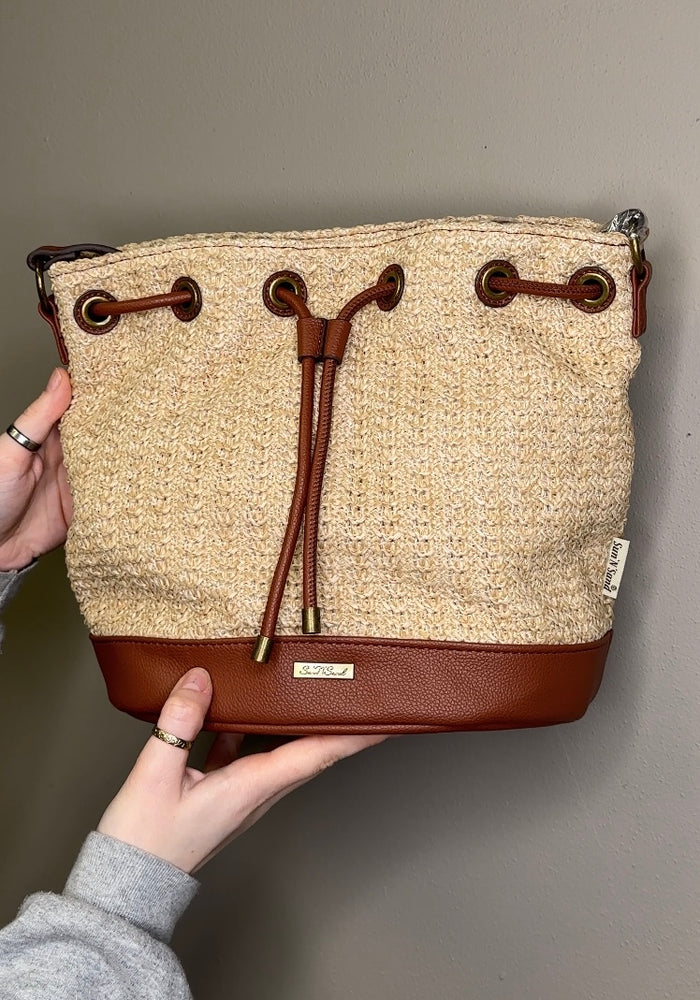 Sun 'n Sand Woven Crossbody Bucket Bag