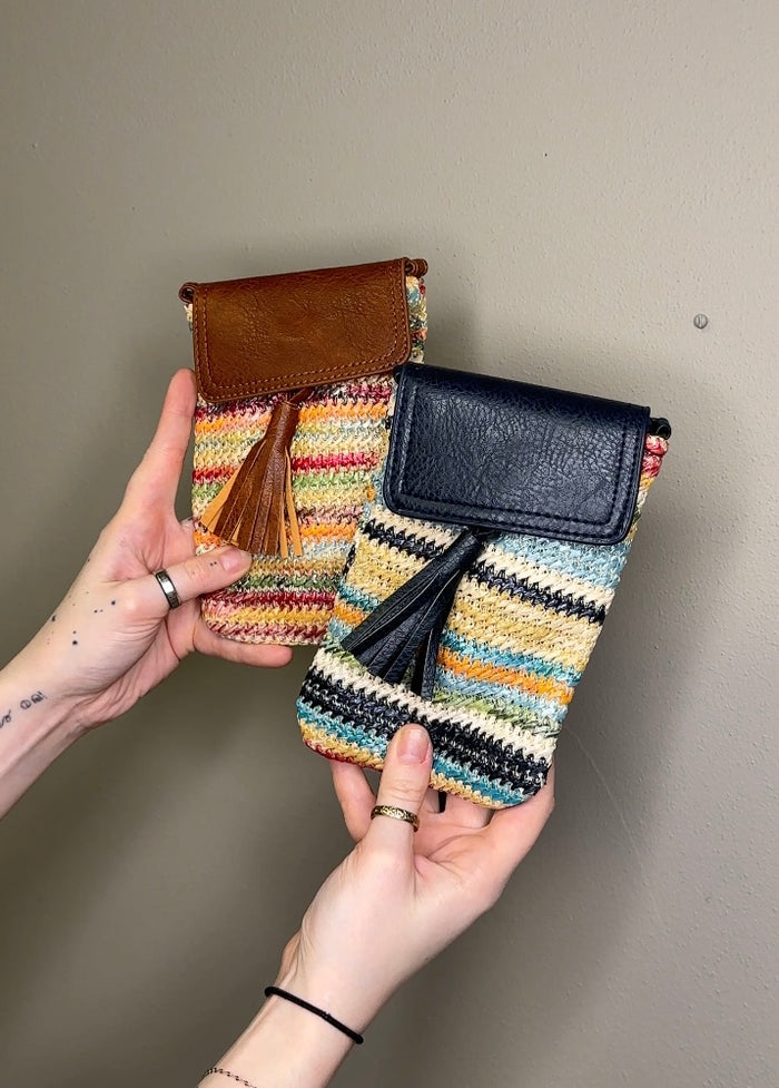 Sun n' Sand Woven Striped Crossbody Bag