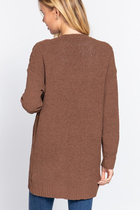 Oversized chenille cardigan hotsell