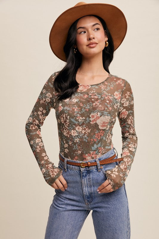 Nicola Floral Mesh Top