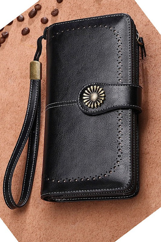 Arica Faux Leather Wallet - Black