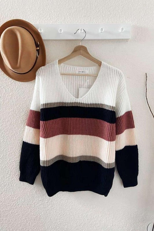 Harriet Striped V-Neck Sweater