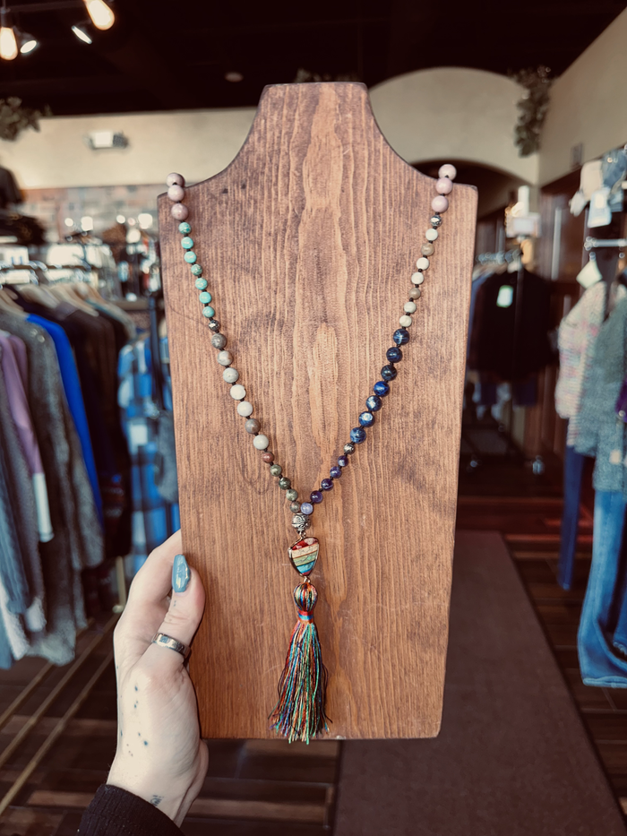 Chakra Charm Tassel Necklace