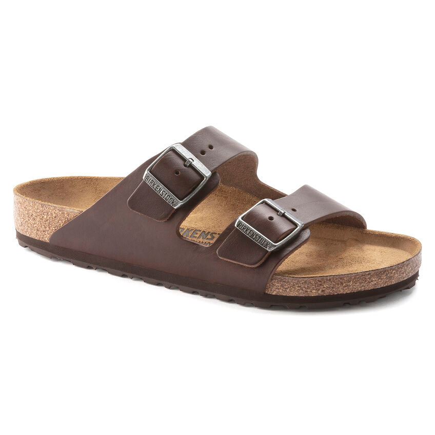Birkenstock Arizona Grip Leather Sandals - Vintage Wood Roast (Regular/Wide)