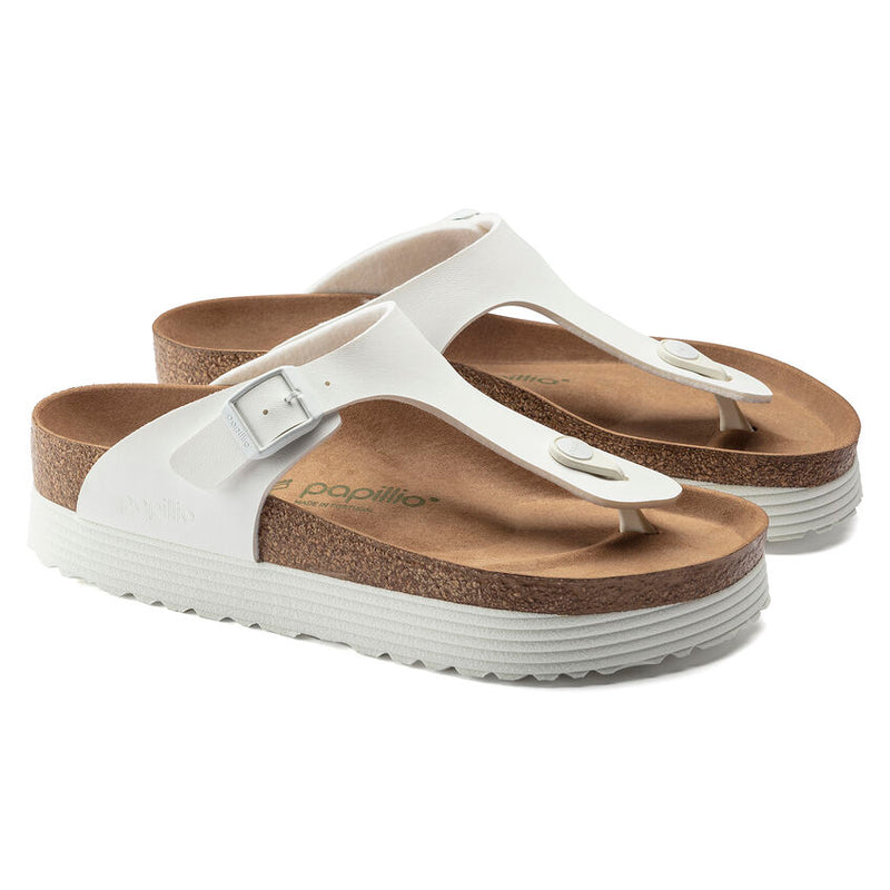 Birkenstock Gizeh Platform Vegan Birko-Flor Sandals - White (Regular/W –  Urban Chic Boutique