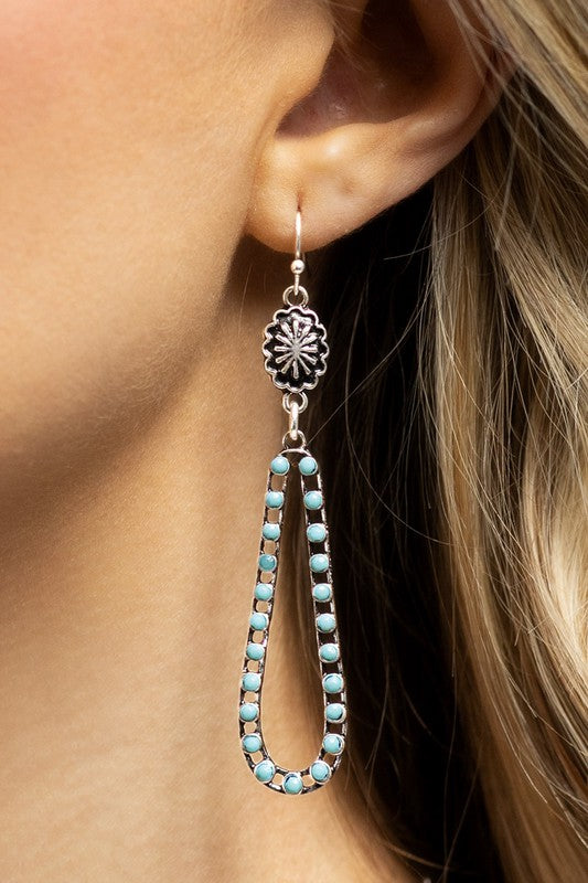 Octavia Natural Stone Navajo Teardrop Earrings