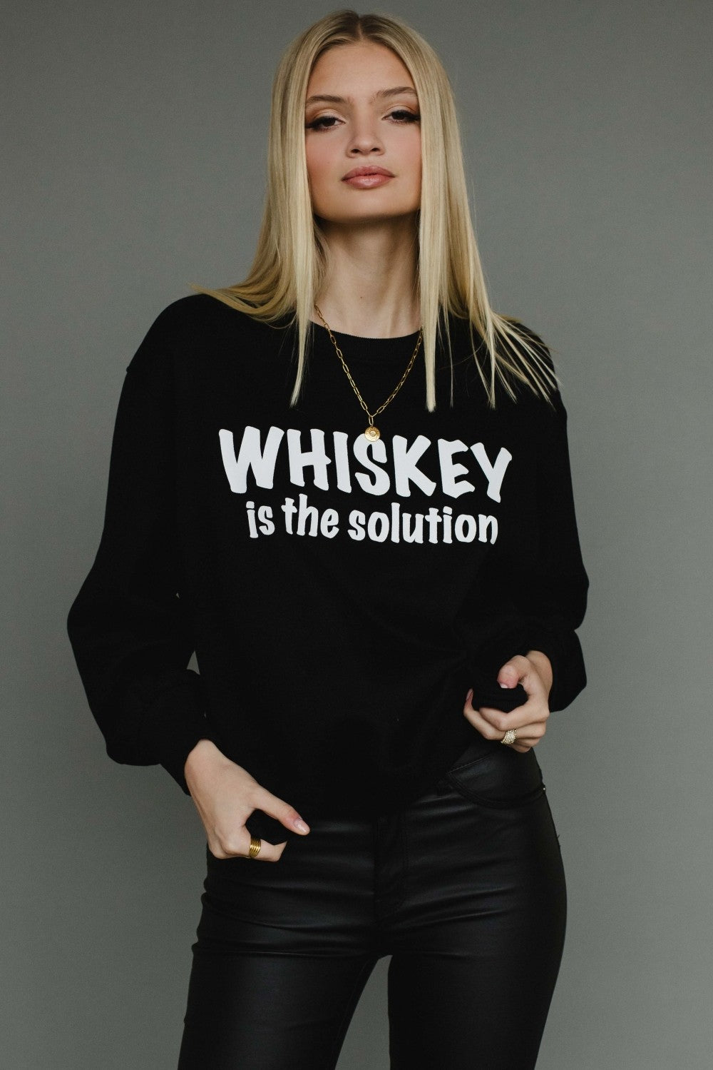 "Whiskey is the Solution" Graphic Sweatshirt