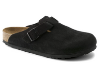 Birkenstock Boston Soft Footbed Suede Clogs - Black (Regular/Wide)