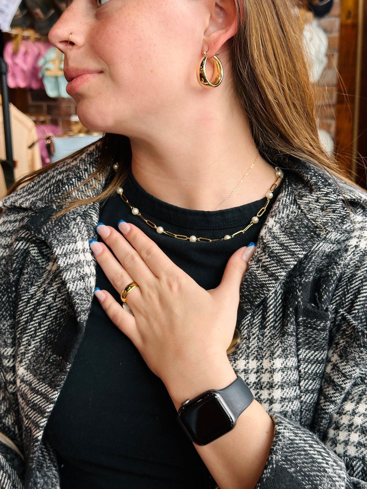 Cameron Paperclip Pearl Chain