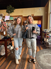 Carol Ruffled Plaid Print Top