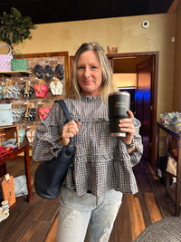 Carol Ruffled Plaid Print Top