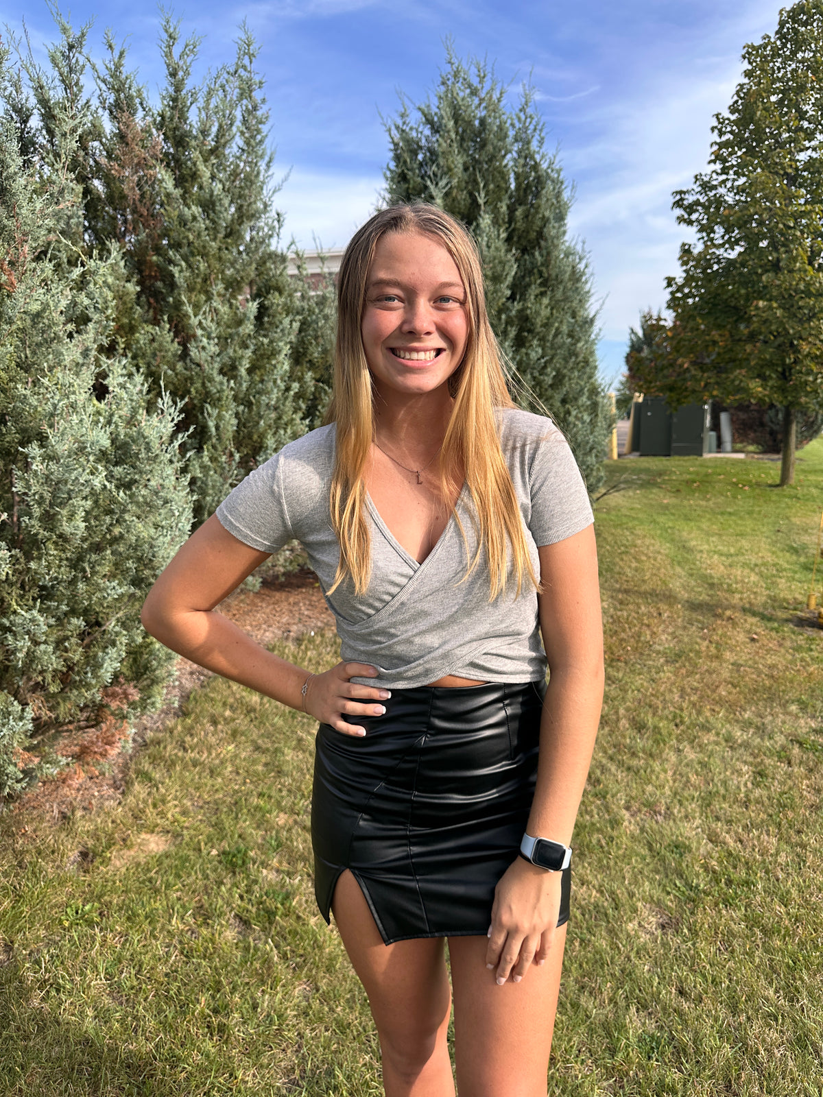 Yvette Faux Leather Mini Skirt