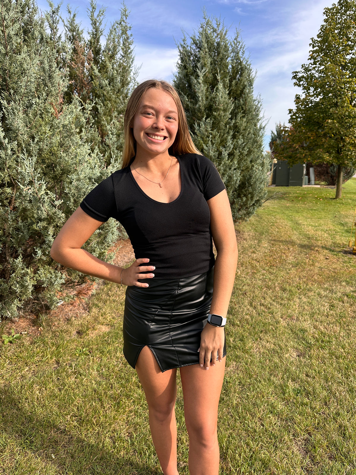 Yvette Faux Leather Mini Skirt