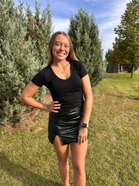 Yvette Faux Leather Mini Skirt