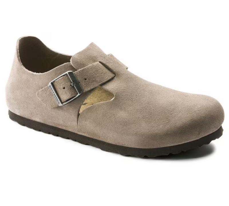 Birkenstock London Suede Clogs - Taupe (Medium/Narrow)
