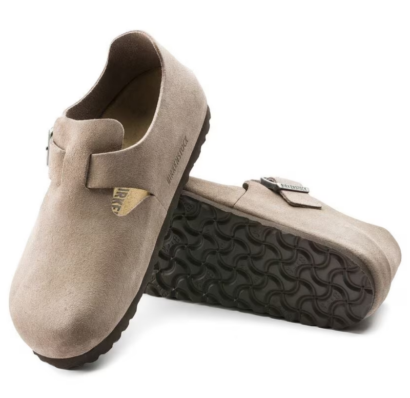 Birkenstock London Suede Clogs - Taupe (Medium/Narrow)