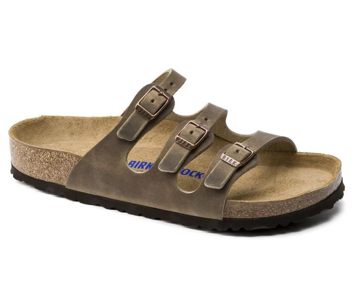 Birkenstock Florida Oiled Leather Soft Footbed Sandals - Tobacco (Regular/Wide)