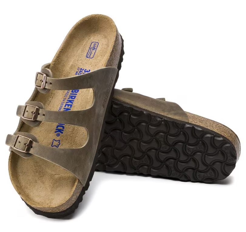 Birkenstock Florida Oiled Leather Soft Footbed Sandals - Tobacco (Regular/Wide)