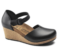 Birkenstock Mary Leather Wedge Shoe - Black (Medium/Narrow)