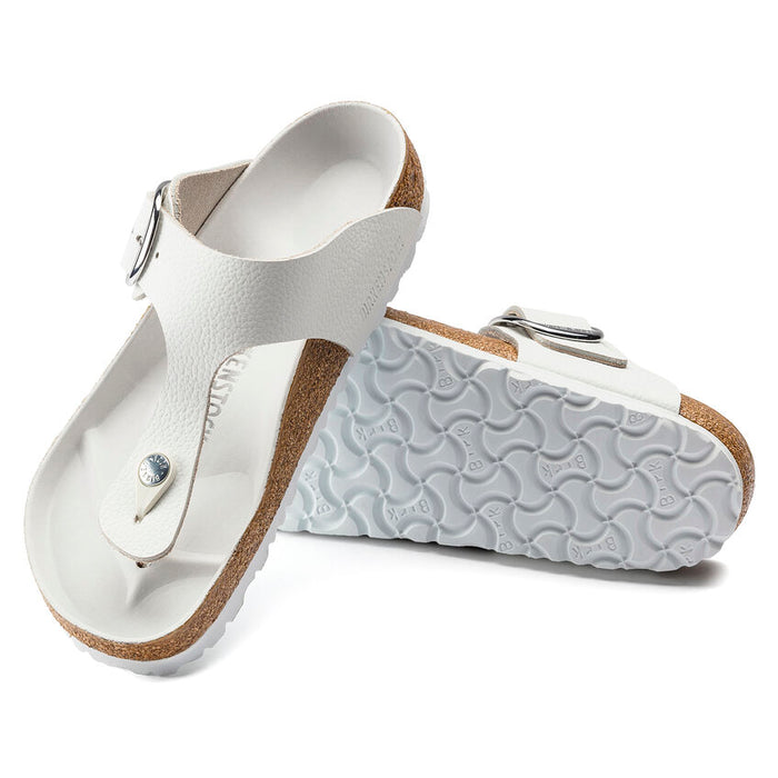 Birkenstock Gizeh Big Buckle Leather Sandals - White (Regular/Wide)