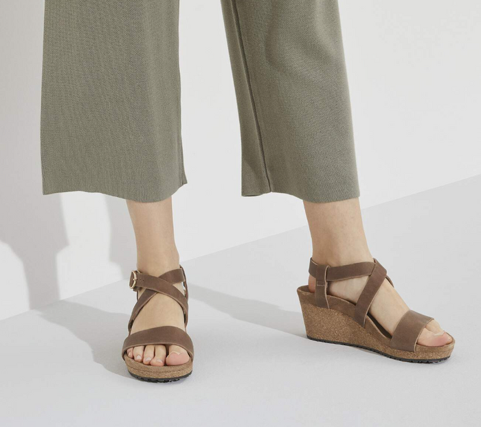 Birkenstock Sybil Oiled Leather Sandals - Cognac (Medium/Narrow)