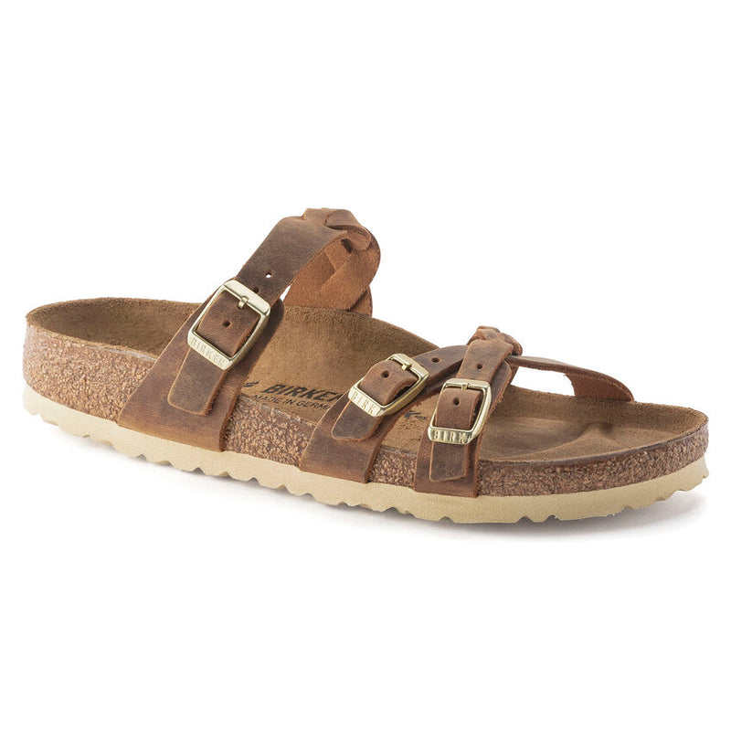 Birkenstock Franca Braided Leather Sandal - Cognac (Regular/Wide)