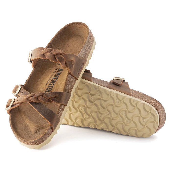 Birkenstock Franca Braided Leather Sandal - Cognac (Regular/Wide)