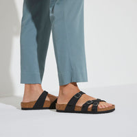 Birkenstock Franca Birkibuc Sandals - Black (Regular/Wide)