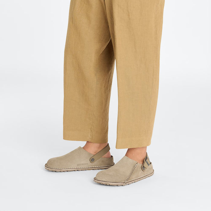 Birkenstock Lutry Suede Clogs - Gray Taupe (Medium/Narrow)