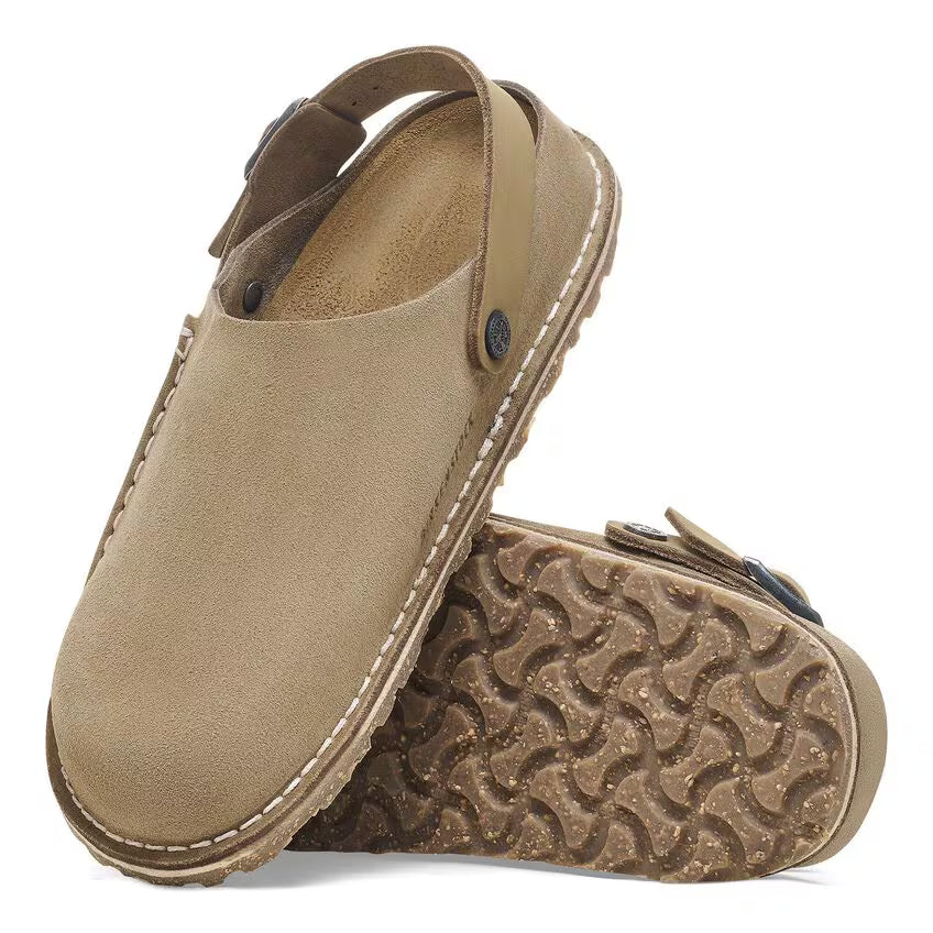 Birkenstock Lutry Suede Clogs - Gray Taupe (Medium/Narrow)