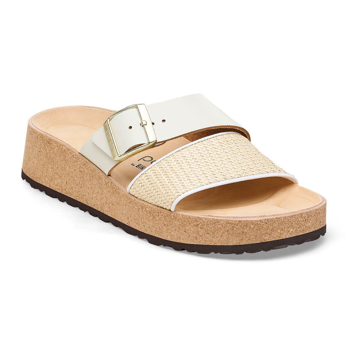 Birkenstock Almina Raffia Leather Sandals - White (Medium/Narrow)