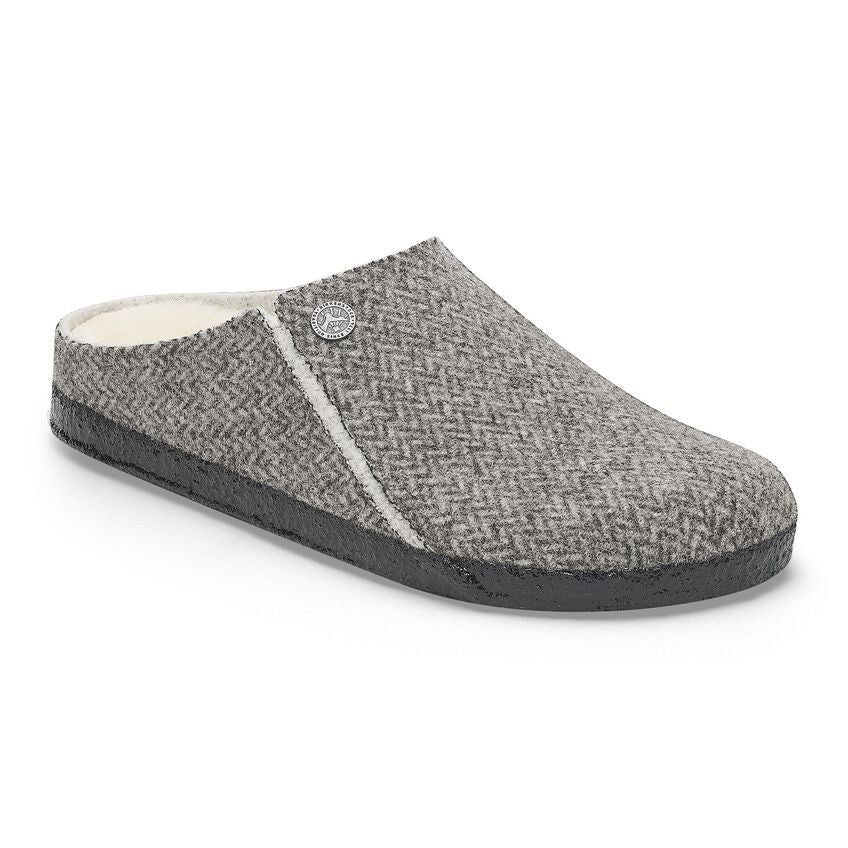 Birkenstock Zermatt Wool Felt Slippers - Herringbone Gray (Medium/Narrow)