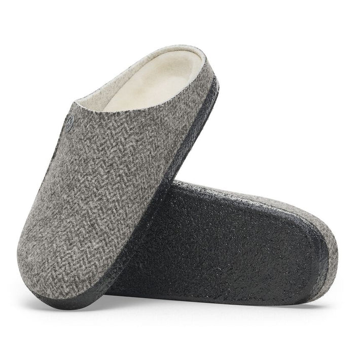 Birkenstock Zermatt Wool Felt Slippers - Herringbone Gray (Medium/Narrow)