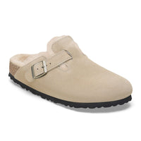 Birkenstock Boston Suede Shearling Clogs - Taupe (Medium/Narrow)